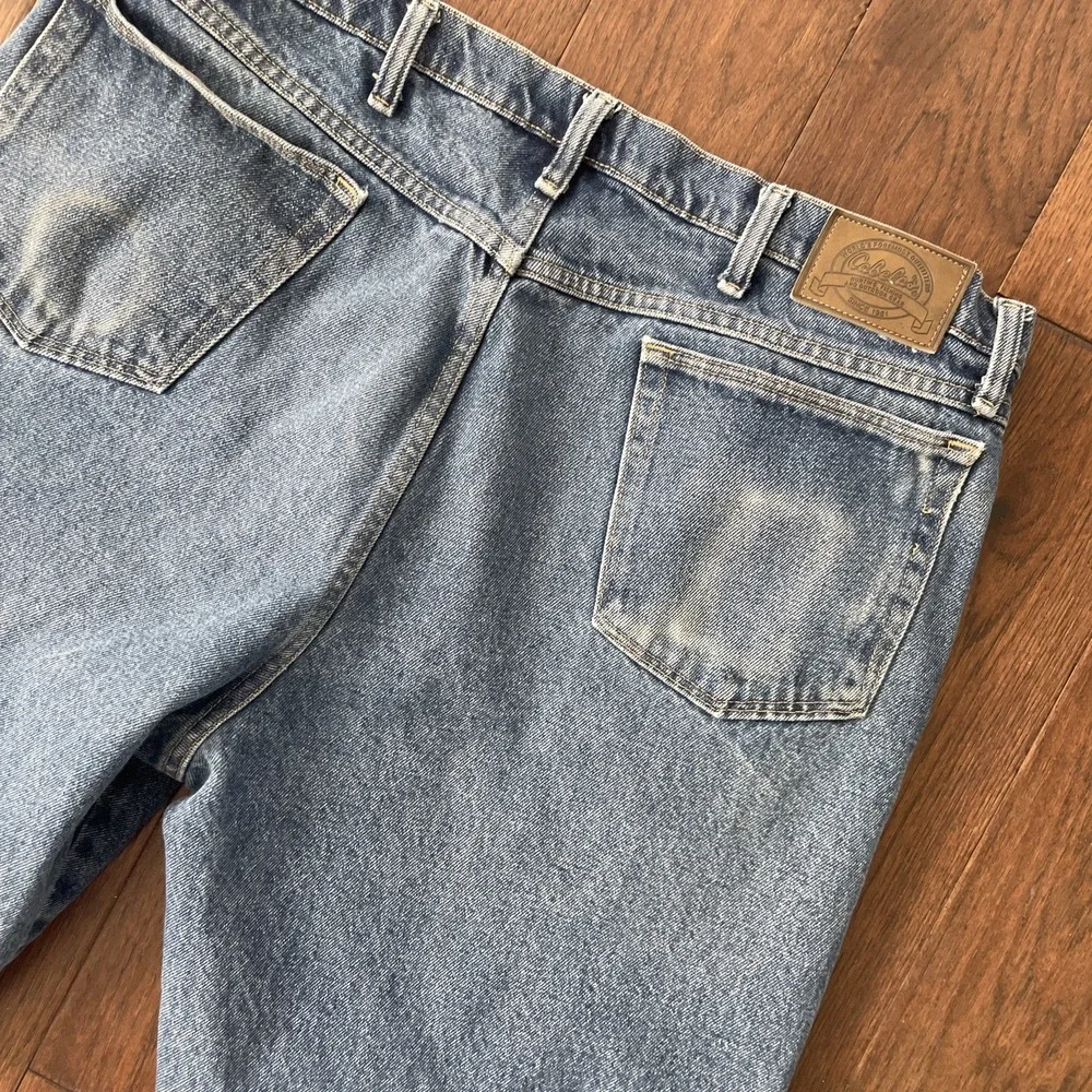Cabela's 40x34‎ Blue Jeans Work Pants Classic Relaxed Quality Denim Stone Wash